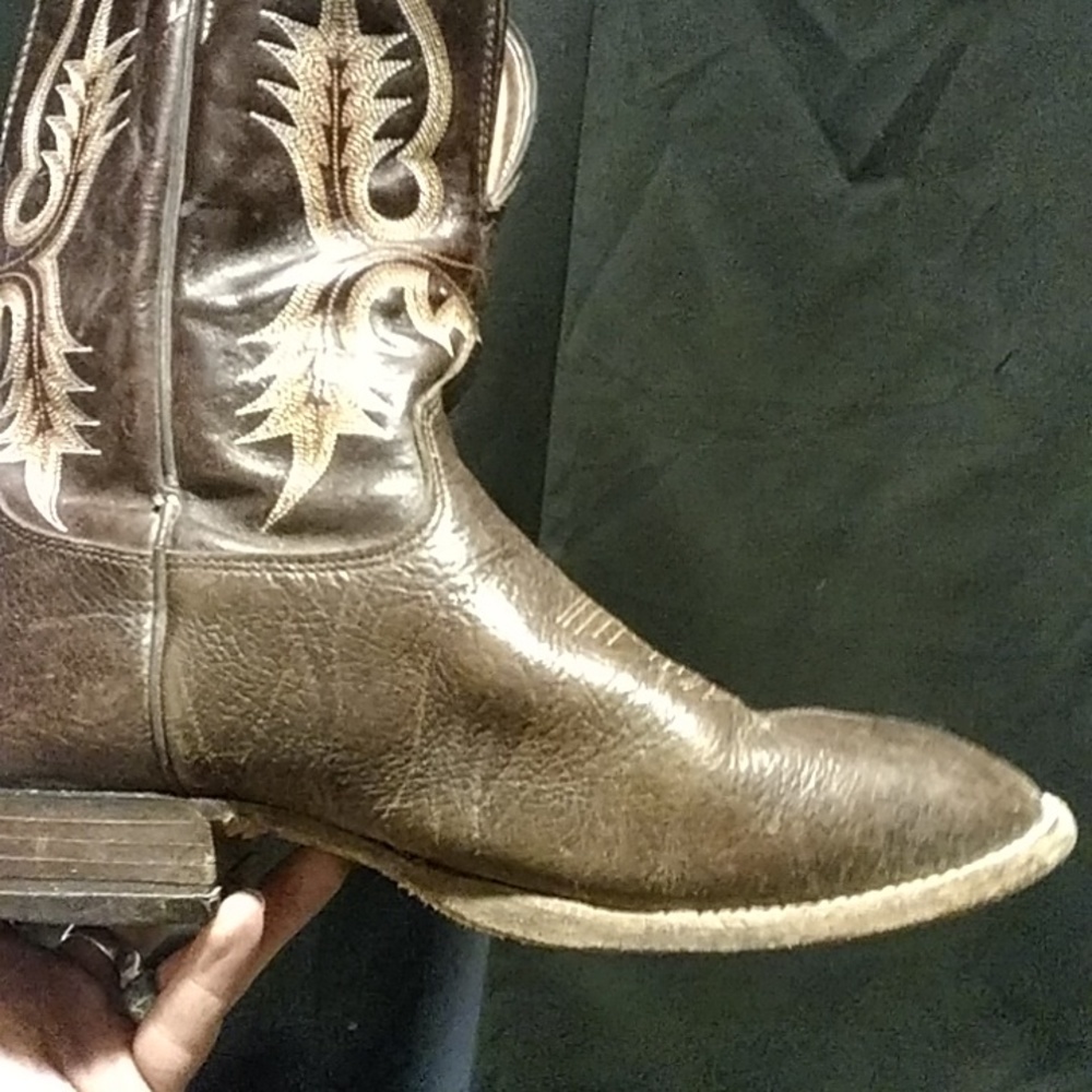 Toney Lama cowboy boots size 9 1/2 dark brown leather